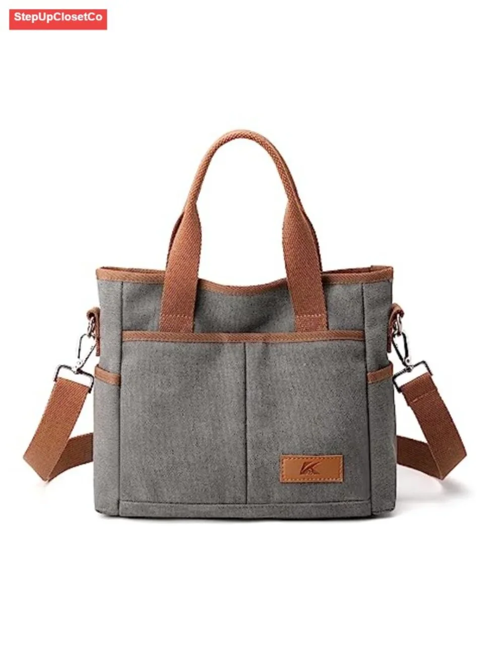 Canvas Crossbody Hobo Tote for Women Multi-Pocket Casual Purse